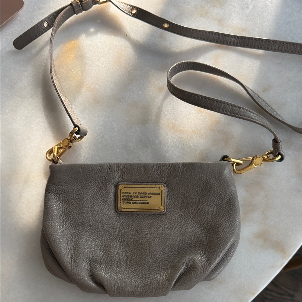 Marc Jacobs Taupe Leather Crossbody Bag